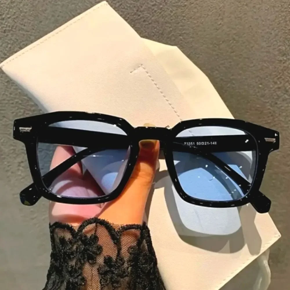 Retro unisex color block mirrored lens Sun Glasses